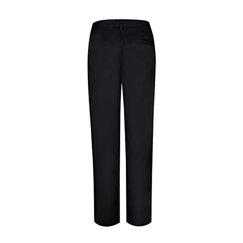 Image of Bienzoe Boys School Uniform Pants: Kids Adjustable Waist Flat Front Dress Trouser Suspender Pack