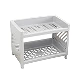 BESTOYARD Doppelschichtiger Küchenorganizer aus Kunststoff Gewürzregal für Arbeitsplatte Vielseitiger Aufbewahrungsständer für Gewürze und Haushaltsartikel