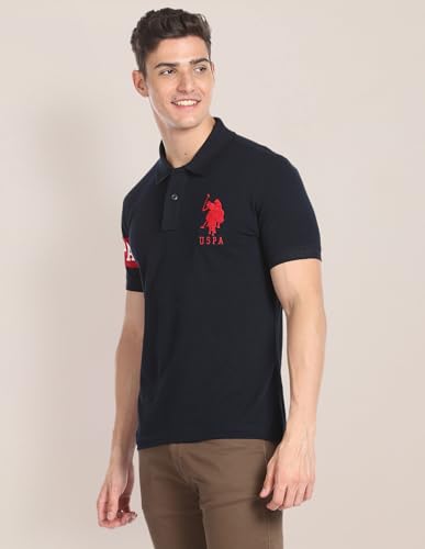 Image of U.S. Polo ASSN. Solid Slim Fit Polo T Shirts for Men - 100% Cotton, Half Sleeves Mens Tshirt