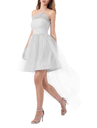 Robe courte en tulle d'exception coloris argenté pour cérémonie enfant