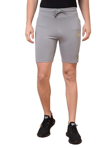 Image of Dollar Cotton Rich Fabric Solid Men's Shorts | Ribbed Waistband with Drawcord | Fashionable Print with Logo Branding | Side Pockets with Zip on one Side | Wide Array of Attractive Colours