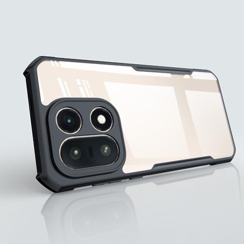 Image of NSTAR Shock Proof Clear Protective Back Case for Oneplus 15 5G | Acrylic Crystal Clear 360 Degree Protection- (PC & TPU, Black Bumper)