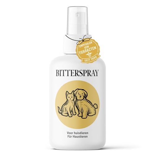 Sensipharm Bitterspray 100ml - Bittertropfen ohne Alkohol für Hunde und Katzen, Anti-Kau und Lecken Spray, Katzen Fernhaltespray Hunde für Möbel, Abwehrspray für Haustiere mit Bitteren Geschmack