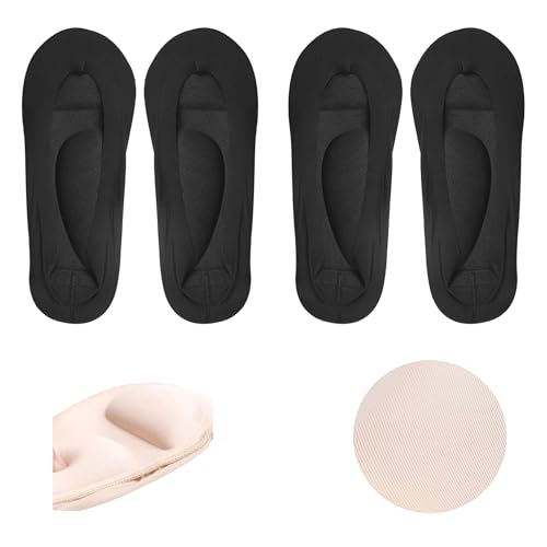 2pairs 3D Ice Silk Arch Support Socks Women No Show Liner Socks Sponge Cushion Non Slip Socks for Woman and Girls