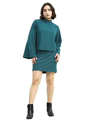 Image of PURVAJA Women's Full Sleeve Top with Skirt Solid Co-ords Set