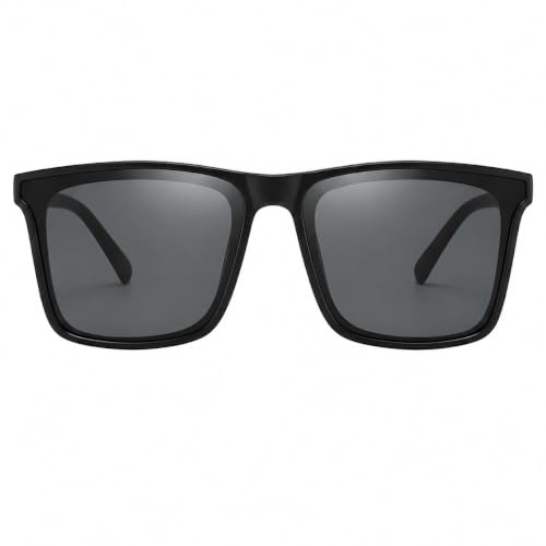 Image of RICHORS Retro Square Black Light Weight Uv Protection Non-Polarized Sunglasses For Men And Women Uv Protection Classic Sunglass Unisex, Medium