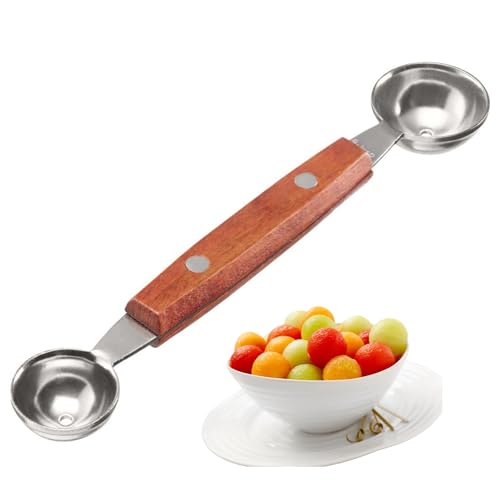 Westmark Ball Carver Double Face Woody - Petite Cuillère Parisienne à Melon, Kiwi, autres Fruits et Légumes Ainsi Que pour Glace, Fromage Ou Beurre - Acier...
