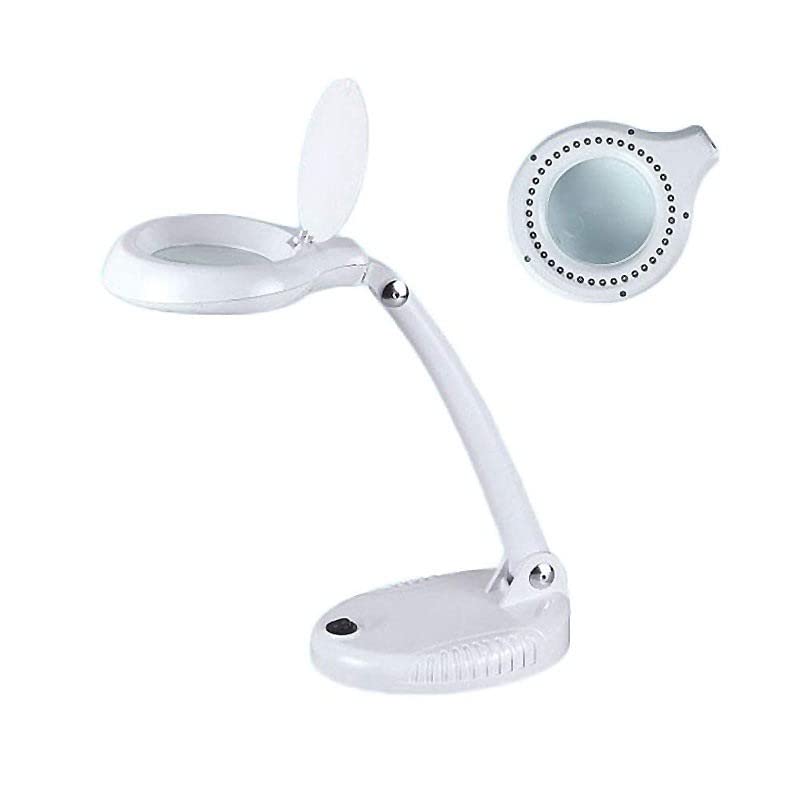 Outletdelocio Lupa de Sobremesa 3 aumentos, 8 aumentos bifocal, 40 leds, 101 mm, 550 lux, 20000 horas de vida útil