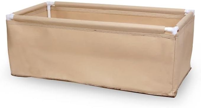 247Garden 4X4 Aeration Fabric Grow Bed/Raised Vegetable Flower Garden with PVC Frames (120-Gallon Tan)