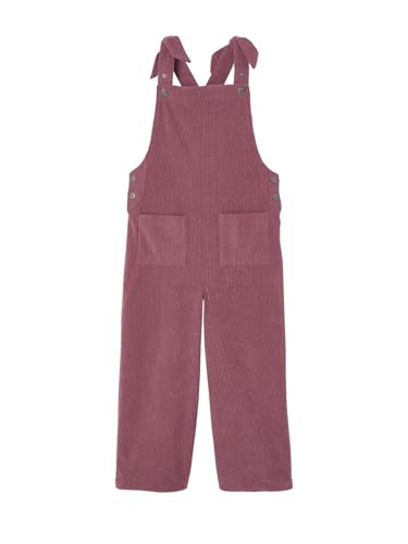 VERTBAUDET - VERTBAUDET Salopette fille large velours effet molleton mauve 3A