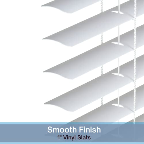 Lotus & Windoware Cordless 1" Vinyl Mini Blind 58" Wide X 48" Long, White (Mlx5848Wh) #TOP3