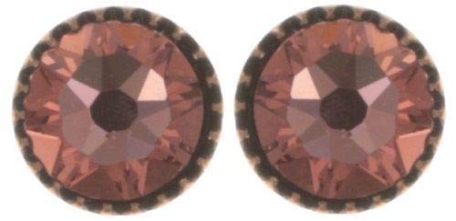 Preisvergleich Produktbild Konplott Ohrringe Stecker-flat Black Jack pink rose peach antik Kupfer