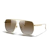 MERRY'S Oversized Polarized Square Sunglasses for Women Men Vintage Retro Shades UV400 Classic Large Metal Sun Glasses