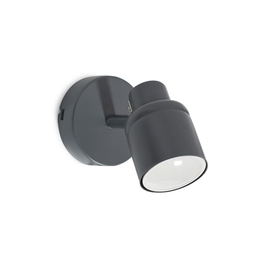 ValueLights | Single Spotlight Adjustable GU10 Wall Light/Ceiling Light IP44 Rated Bathroom Lamp Spot Light - Matt Grey | Bathroom, Home Décor Essential | Included LED Bulb | Mains Wired