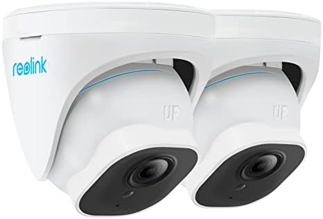 REOLINK Outdoor Security Cameras, Home Security Camera System for 5MP PoE IP Surveillance, Human/Vehicle Detection, Work with Smart Home, Time-Lapse, Up to 256GB SD Card, RLC-520A (Pack of 2)