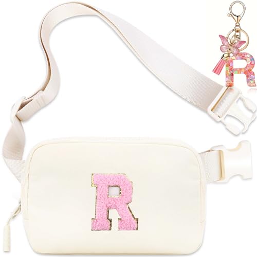 Image of Belt Bag Fanny Pack for Teen Girl Women - Girls Initia Fanny Pack Ages 8-12 Teen Birthday Gifts Small Waist Packs Trendy Kids Fanny Pack R