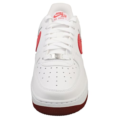 Nike Air Force 1 Low Womens Sneakers, White/Team Red/Dragon Red/Adobe, Size 7.53