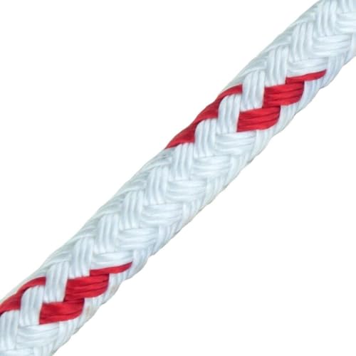 New England Ropes 1/4in (6mm) Sta-Set Red Fleck 30 Feet Long