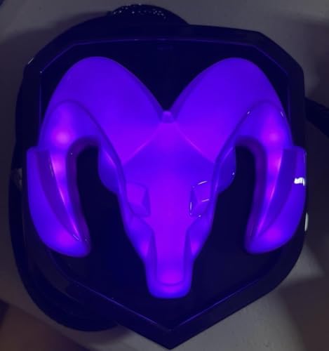 Image of Autogem 2009-2018 RAM Grille Emblem - RGB LED Lighted Color-Changing Front Badge - Black Finish