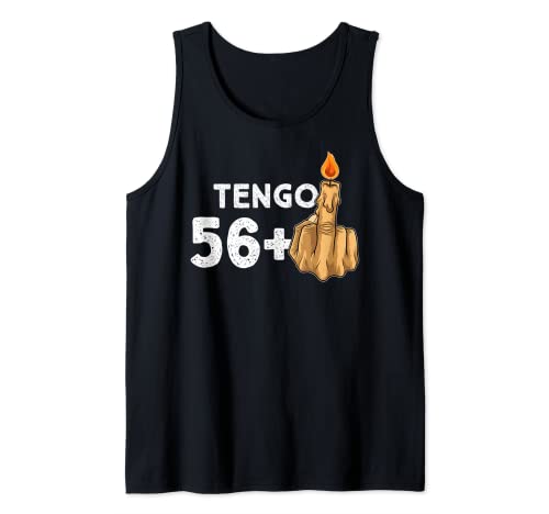 56+1 Dedo Medio Vela De Cumpleaños Para El 57º Cumpleaños Camiseta sin Mangas