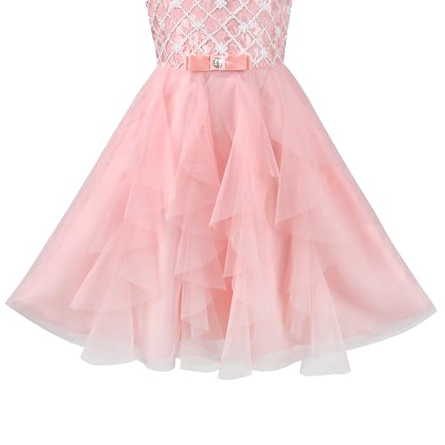 Sunny Fashion Flower Girls Dress Purple Tiered Skirt Bridesmaid Wedding4