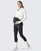 G4Free Fleece Lined Maternity Yoga Pants Over Bump Thermal Pregnancy Leggings with Pockets Comfy Stretch Workout Winter (Black,L,25