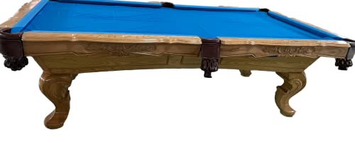 Webster Lot de 8 billards de billard avec plaques d'ardoise de 3 cm d'épaisseur Couleur du tissu bleu Structure naturelle