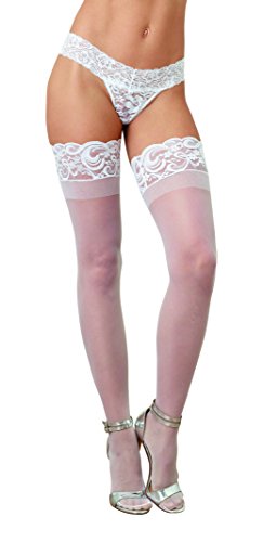Dreamgirl womens Silicone Lace Top Thigh High Stockings