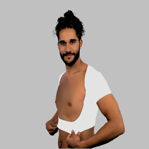 SweatlimitPro Men's Armpit Sweat Vest – High-End, Patented Underarm Protection to Prevent Armpit Sweat Leaks. (US, Alpha, Large, Regular, Regular, White)