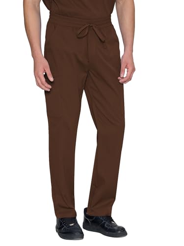 COZYFIT Scrub Pants for Men, Straight Leg Pants, Brown, M - image 5