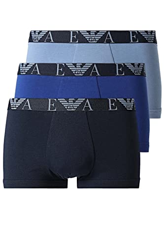 Emporio Armani Underwear Lot de 3 sous-vêtements Bold Monogram pour Homme, Marin/Mazar/Infinity, Taille S