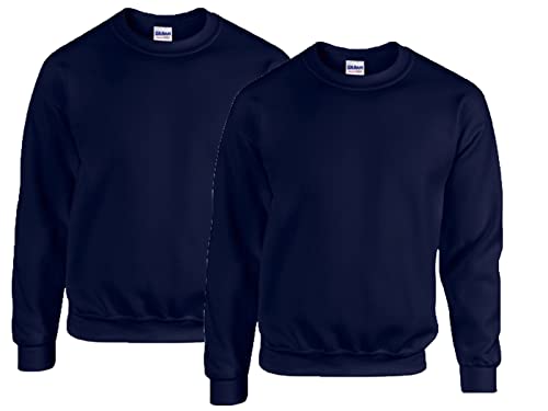 Gildan Herren 50/50 Adult Crewneck Sweat Sweatshirt 2X Navy + 1x HL Kauf Notizblock, L Gildan Herren 50/50 Adult Crewneck Sweat Sweatshirt 2X Navy + 1x HL Kauf Notizblock, L