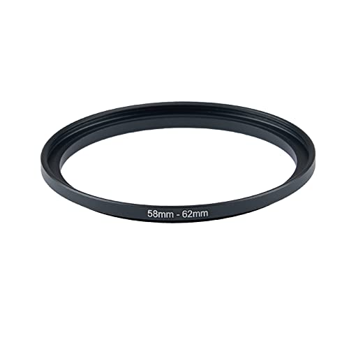 58mm to 62mm Step up Ring Filter Adapter Metal Ring Step up Rings Adapter Filter Compatible with All 62mm UV,CPL,ND,Lens Hood,Threaded Lens ect (58mm to 62mm)