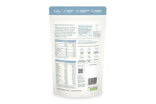 Freja Collagen Protein Shake | Plain | Natural Bone Broth Powder | Dairy & Gluten Free | 300g (12 Servings)