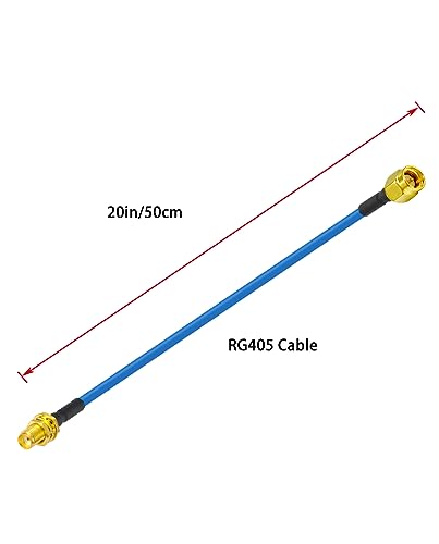 Vecys 2PCS SMA Male to Female RF Coaxial Cable 50 Ohm 20" /50CM RG405 SMA RF Coax Pigtail Cable - Image 2