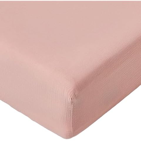 Muslin Crib Sheets for Baby Boys Girls, Neutral Fitted Crib Mattress Sheet for Standard Crib and Toddler Mattress, Soft and Breathable, 28” x 52” (Blush) Cover