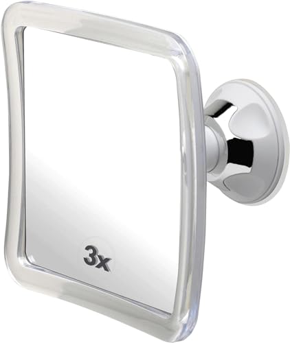 MIRRORVANA 3X Magnifying Shower Mirror for Fogless Shaving with Suction Cup, Shatterproof Surface and 360° Swivel, 6.3' x 6.3'