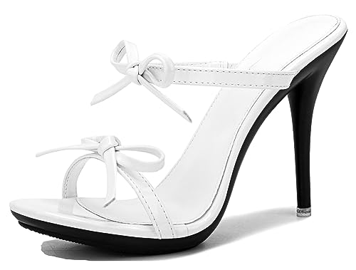 Mules d'été pour femmes grand confort de marche en talons hauts blancs pointure 40.5
