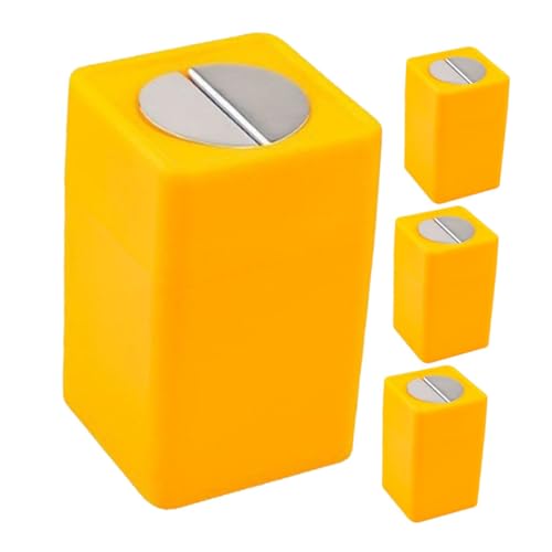Didiseaon Caja Para Reciclar 4 Hojas De Afeitar Maquinilla De Afeitar De Doble Filo Estación De Barbería Contenedor Para Desechar Maquinillas De Afeitar Estuche De Abs Amarillo
