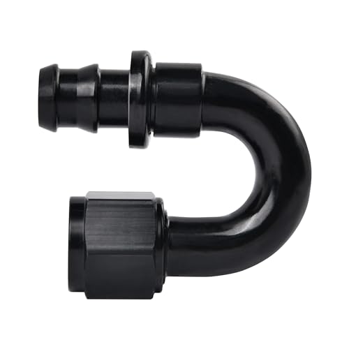 Image of EVIL ENERGY 12AN 180 Degree Push Lock Hose Fitting End Black