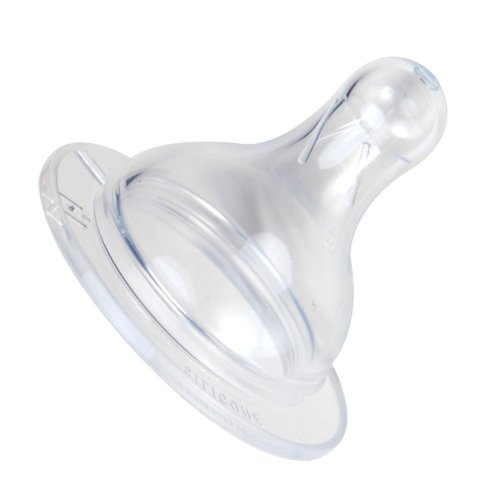 Mebby Gentle Feed Silicone Teats Medium Flow Anti-Collic PES Bottle (2 x Twin Packs, 4 Clear Teats, 3-6 Months)