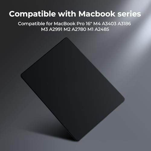 Image of BlueSwan Case compatible with Macbook Pro 16 inch M4 A3403 A3186 M3 A2991 M2 A2780 M1 A2485 Pro /Max, Released in 2021-2024, Matte Anti-fingerprint PP Protective Cover Shell, Frosted Dark Black