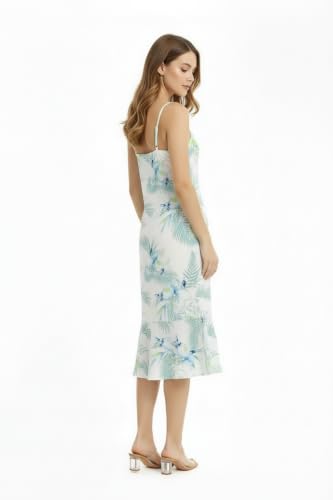 Image of Women's Hawaiian Mermaid Ruffle Dress Signature Prints | Mermaid Silhouette; Ruffle Hem; Soft Rayon Fabric; Signature Floral Prints; Resort Vacation Style