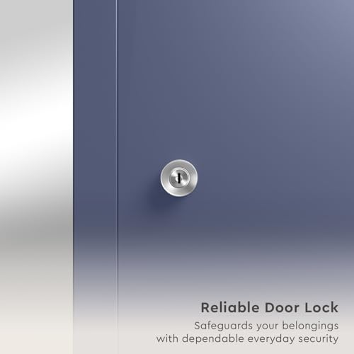Image of Interio by Godrej Errol 2-Door Steel Almirah with Mirror (Textured Phiroja Blue), 1-Year Warranty, 1 Locker, 1 Drawer, 5 Shelves
