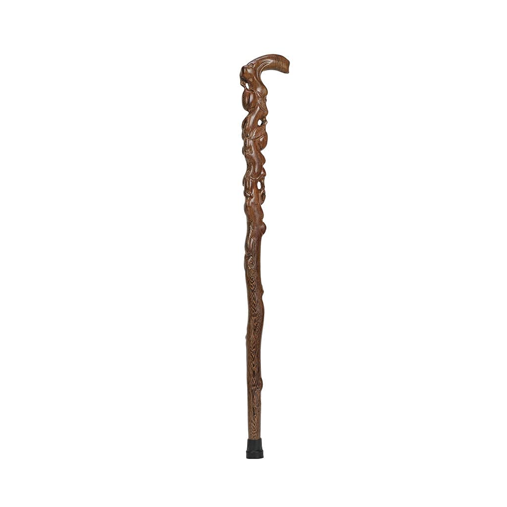 Laska, kule dla osób starszych, laska do chodzenia z litego drewna, chodzik, wydrążona rzeźba z palisandru o długości 90 cm dostępna w razie potrzeby przycięta przez siebie