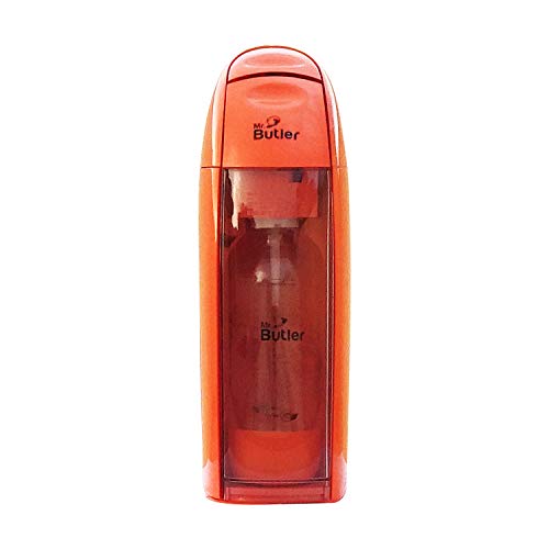 Mr. Butler Italia Soda Maker- Orange,2 Cylinder pack, Create Sparkling Water In Home Kitchen, Compact, Space Saving Design, Soda Beverage Carbonator