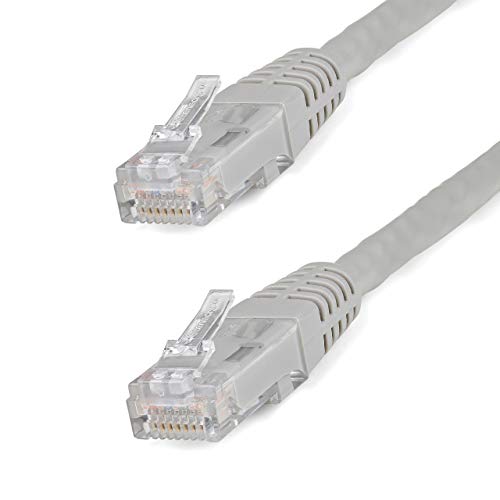 Image of StarTech 3ft CAT6 Ethernet Cable - Gray CAT 6 Gigabit Ethernet Wire -250Mhz 100W PoE RJ45 UTP Molded Network Patch Cord with Strain Relief (C6PATCH3GR)