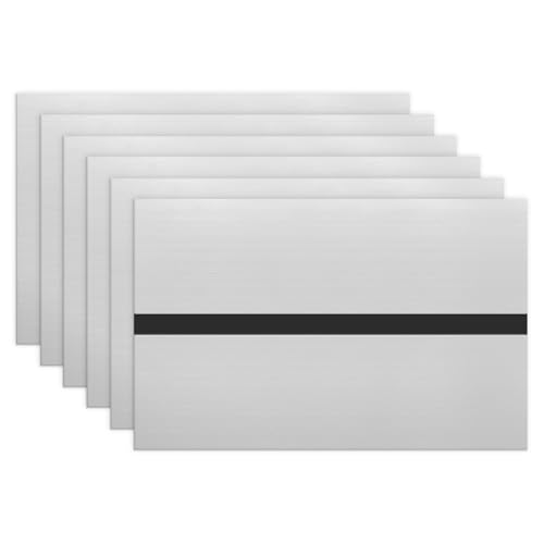 Image of M METERXITY 6-Pack Engraving Blank Materials Double Color 7x11 Inch, 1.3mm Thick ABS Plastic Sheet Name Plate for Door /Office /Desk /Wall /Yard Sign /DIY Carving /Laser Cutting[Silver /Black]