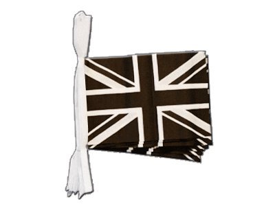 Guirlande drapeau Royaume-Uni Union Jack noir 5,9m décoration murale thématique