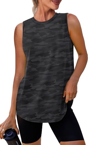 Image of Womens Workout Tank Tops Lightweight Sleeveless Shirts for Women Loose Fit Tops for Athletic Running Tennis Yoga